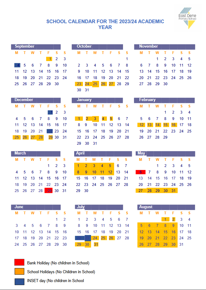 Term Dates – East Dene Primary